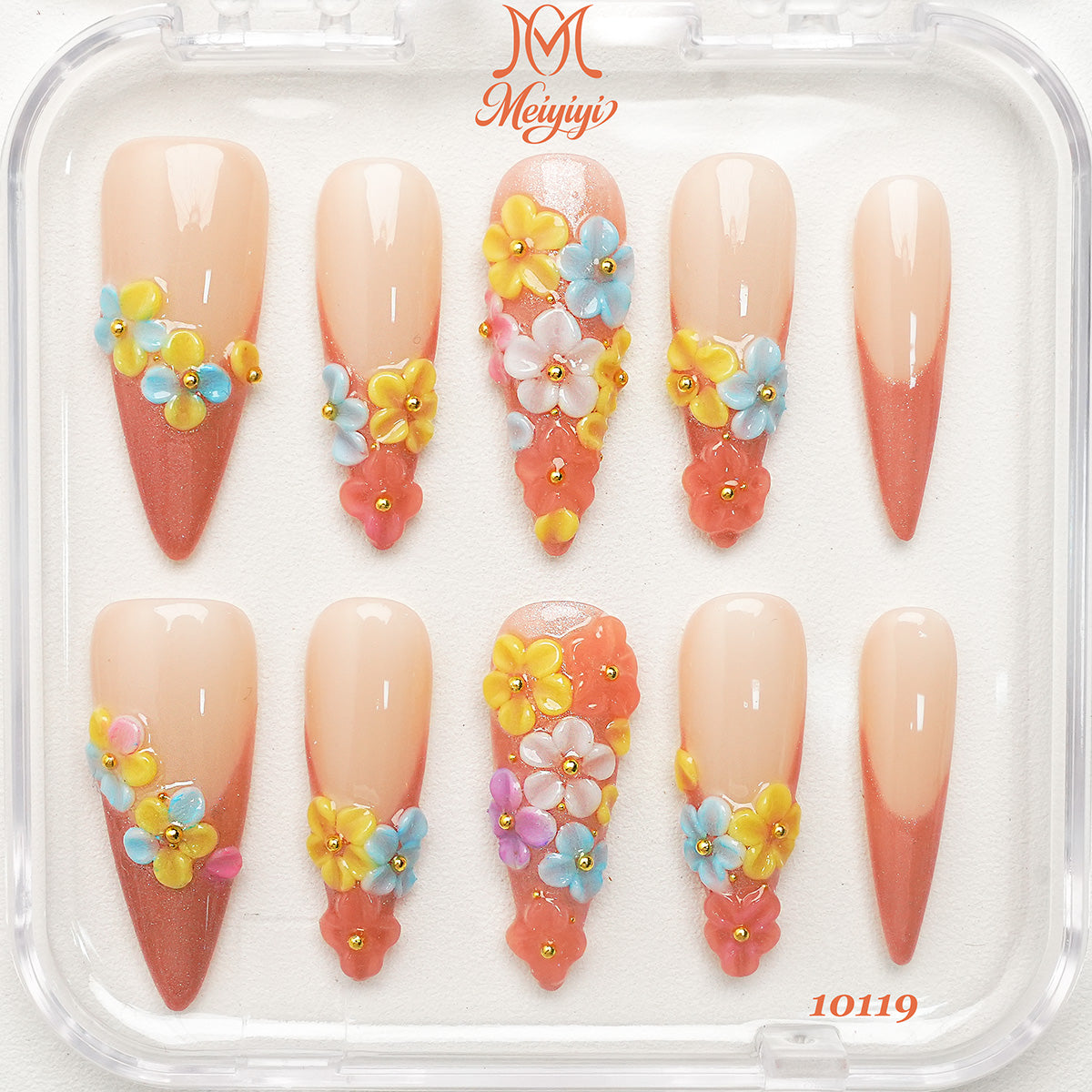 10119-MYY's designer original high-end design customized luxury hand-painted wearable nail art