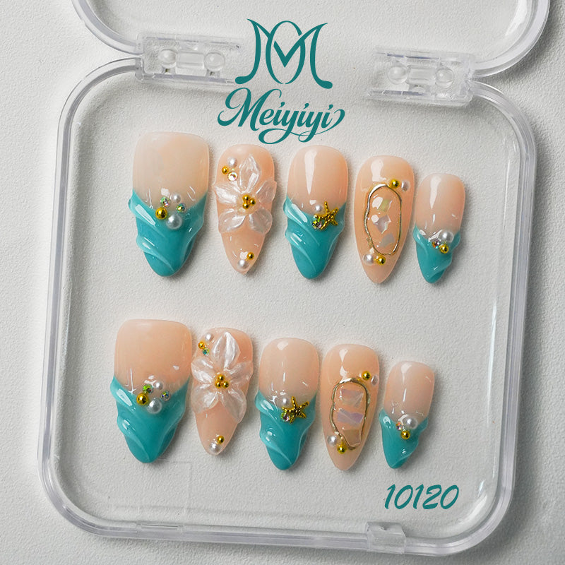 10120-MYY's designer original high-end design customized luxury hand-painted wearable nail art