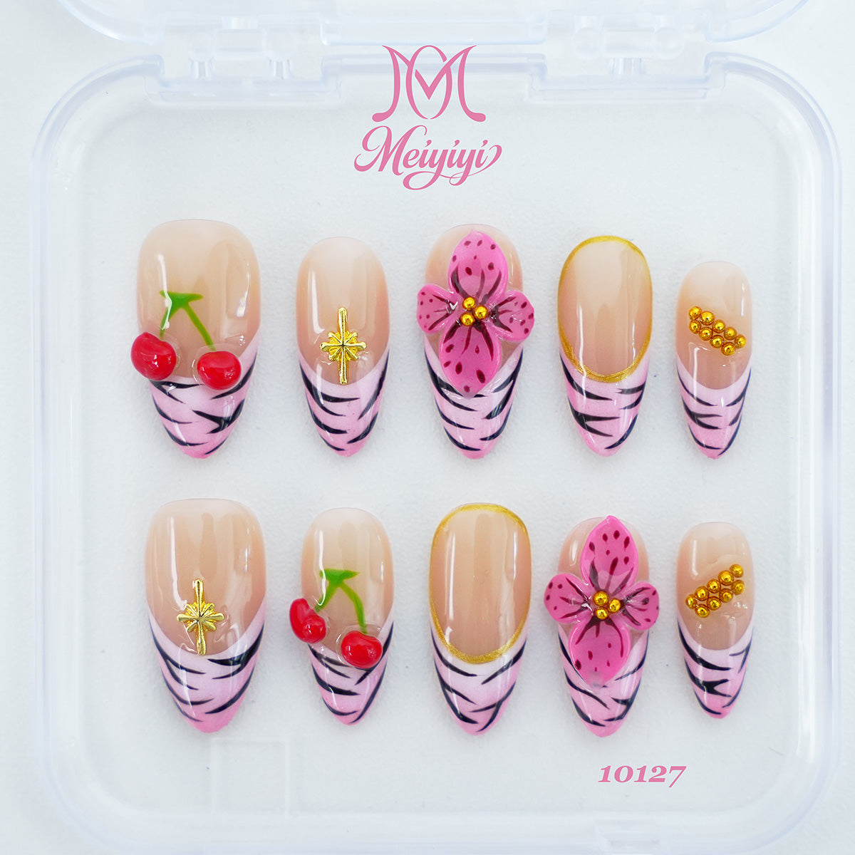 10127-MYY's designer original high-end design customized luxury hand-painted wearable nail art