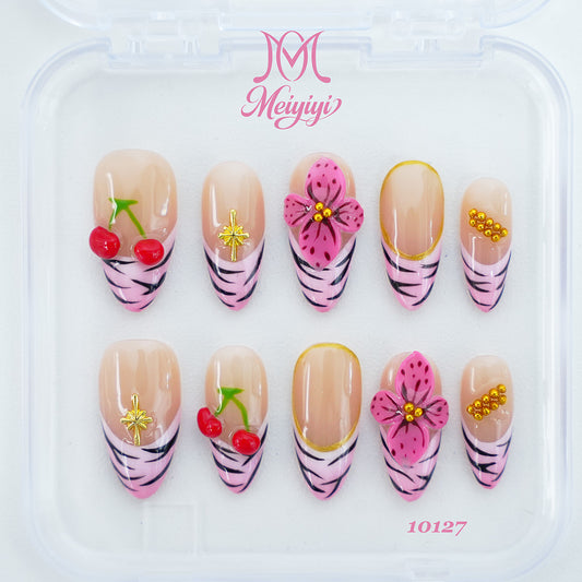 10127-MYY's designer original high-end design customized luxury hand-painted wearable nail art