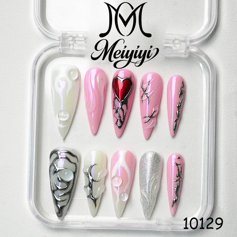10129-MYY's designer original high-end design customized luxury hand-painted wearable nail art