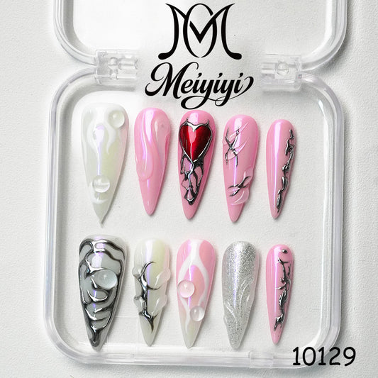 10129-MYY's designer original high-end design customized luxury hand-painted wearable nail art