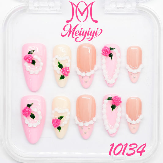 10134-MYY's designer original high-end design customized luxury hand-painted wearable nail art