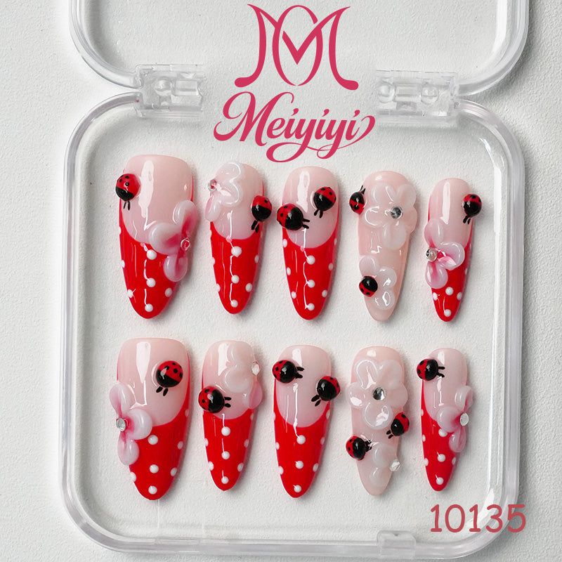 10135-MYY's designer original high-end design customized luxury hand-painted wearable nail art