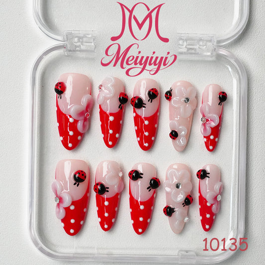 10135-MYY's designer original high-end design customized luxury hand-painted wearable nail art
