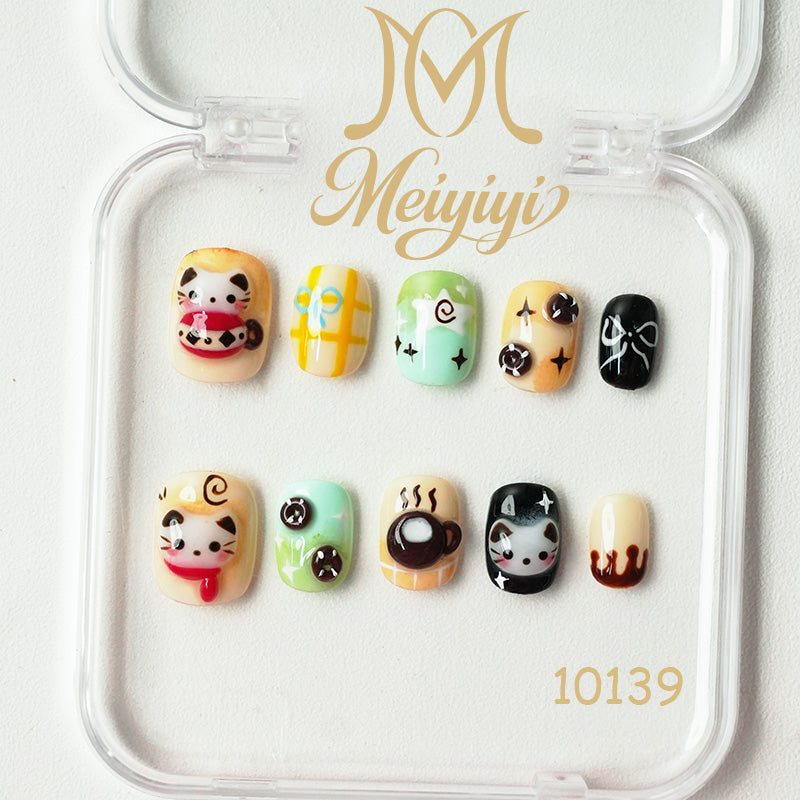 10139-MYY's designer original high-end design customized luxury hand-painted wearable nail art