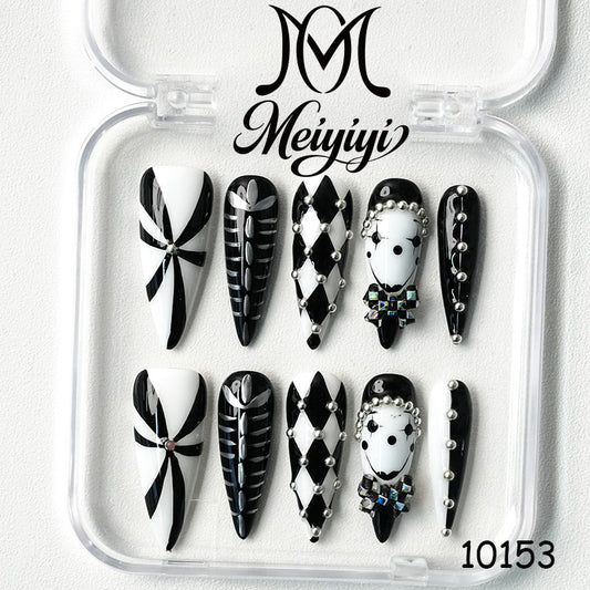 10153-MYY's designer original high-end design customized luxury hand-painted wearable nail art