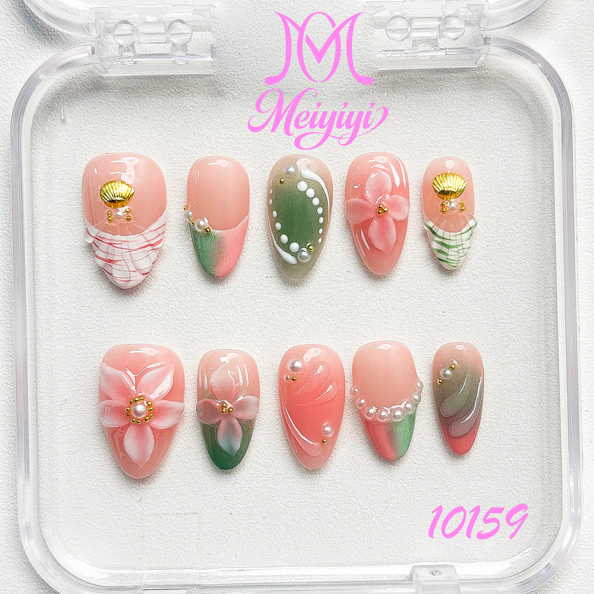 10159-MYY's designer original high-end design customized luxury hand-painted wearable nail art