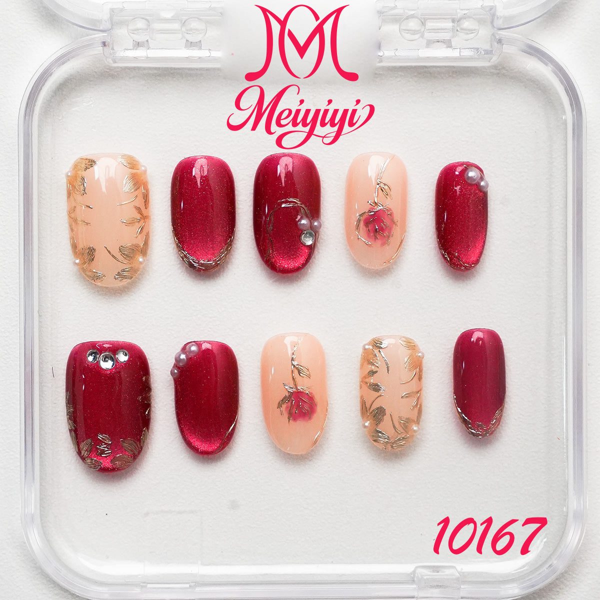 10167-MYY's designer original high-end design customized luxury hand-painted wearable nail art