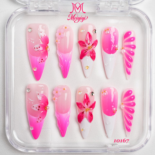 10167-MYY's designer original high-end design customized luxury hand-painted wearable nail art