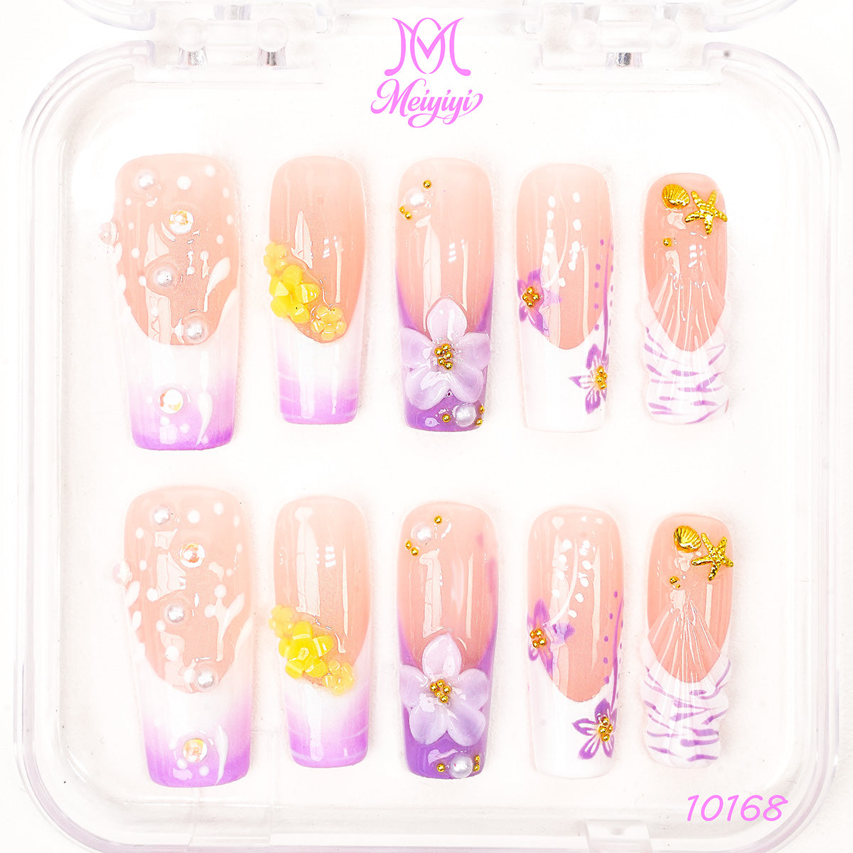 10168-MYY's designer original high-end design customized luxury hand-painted wearable nail art