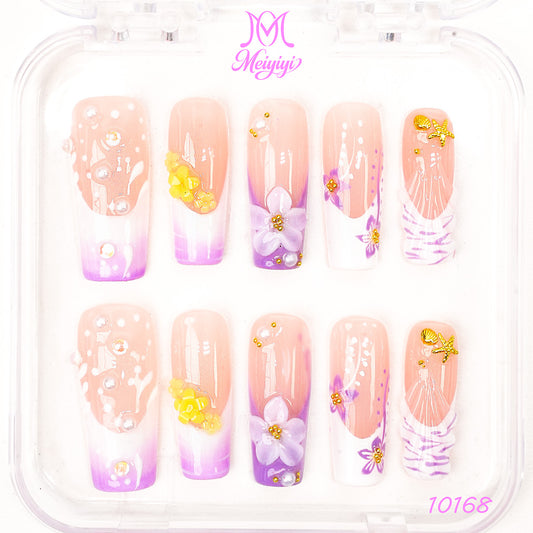 10168-MYY's designer original high-end design customized luxury hand-painted wearable nail art