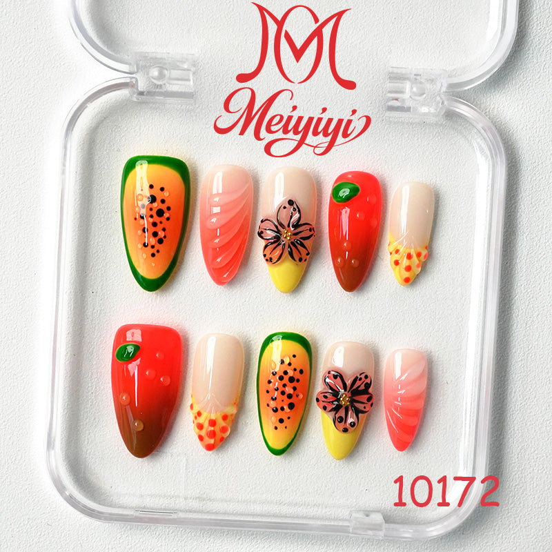 10172-MYY's designer original high-end design customized luxury hand-painted wearable nail art