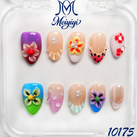 10175-MYY's designer original high-end design customized luxury hand-painted wearable nail art