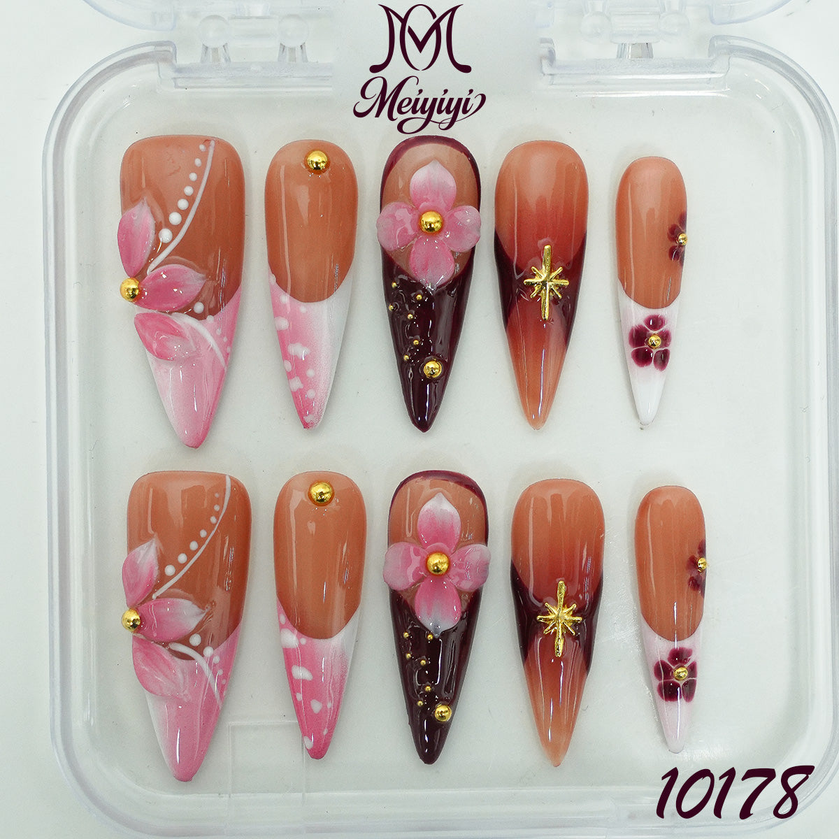 10178-MYY's designer original high-end design customized luxury hand-painted wearable nail art