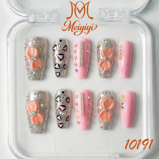 10191-MYY's designer original high-end design customized luxury hand-painted wearable nail art