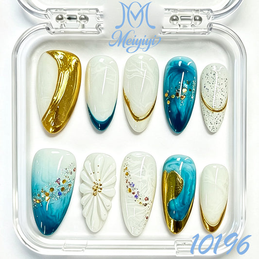 10196-MYY's designer original high-end design customized luxury hand-painted wearable nail art
