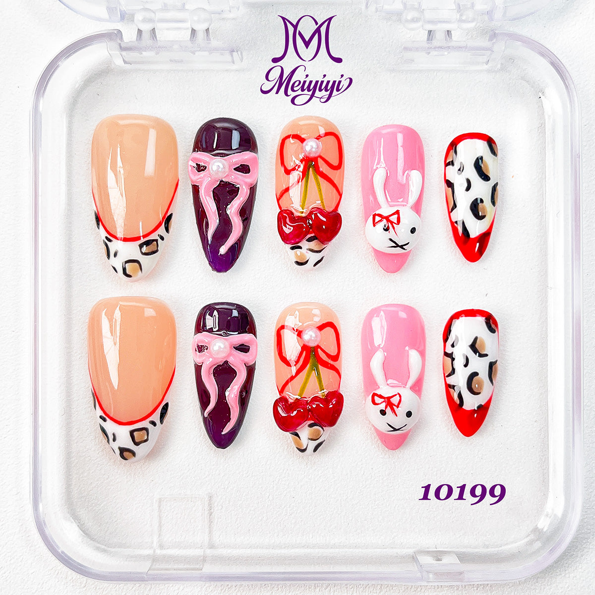 10199-MYY's designer original high-end design customized luxury hand-painted wearable nail art