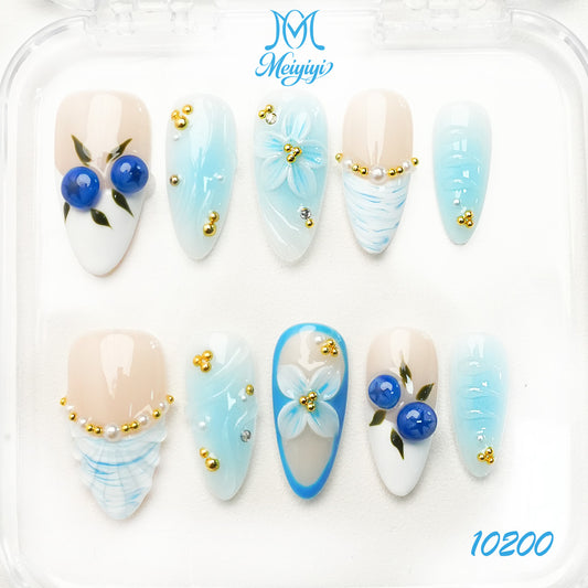 10200-MYY's designer original high-end design customized luxury hand-painted wearable nail art