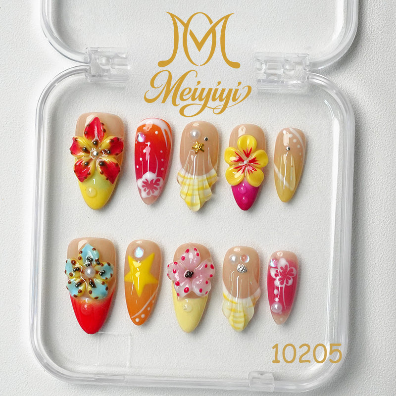 10205-MYY's designer original high-end design customized luxury hand-painted wearable nail art