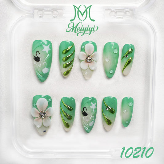10210-MYY's designer original high-end design customized luxury hand-painted wearable nail art