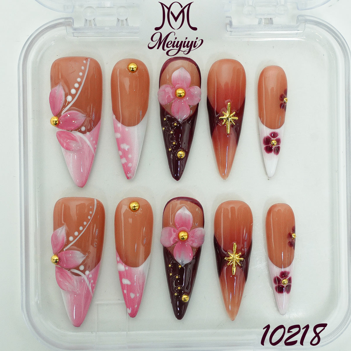 10218-MYY's designer original high-end design customized luxury hand-painted wearable nail art