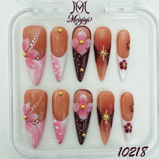 10218-MYY's designer original high-end design customized luxury hand-painted wearable nail art