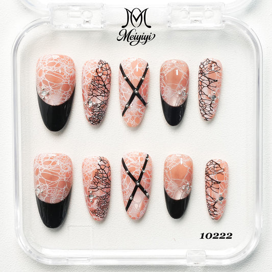10222-MYY's designer original high-end design customized luxury hand-painted wearable nail art