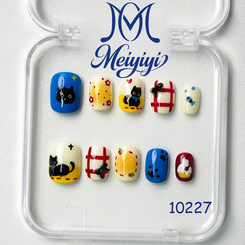 10227-MYY's designer original high-end design customized luxury hand-painted wearable nail art