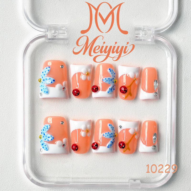 10229-MYY's designer original high-end design customized luxury hand-painted wearable nail art