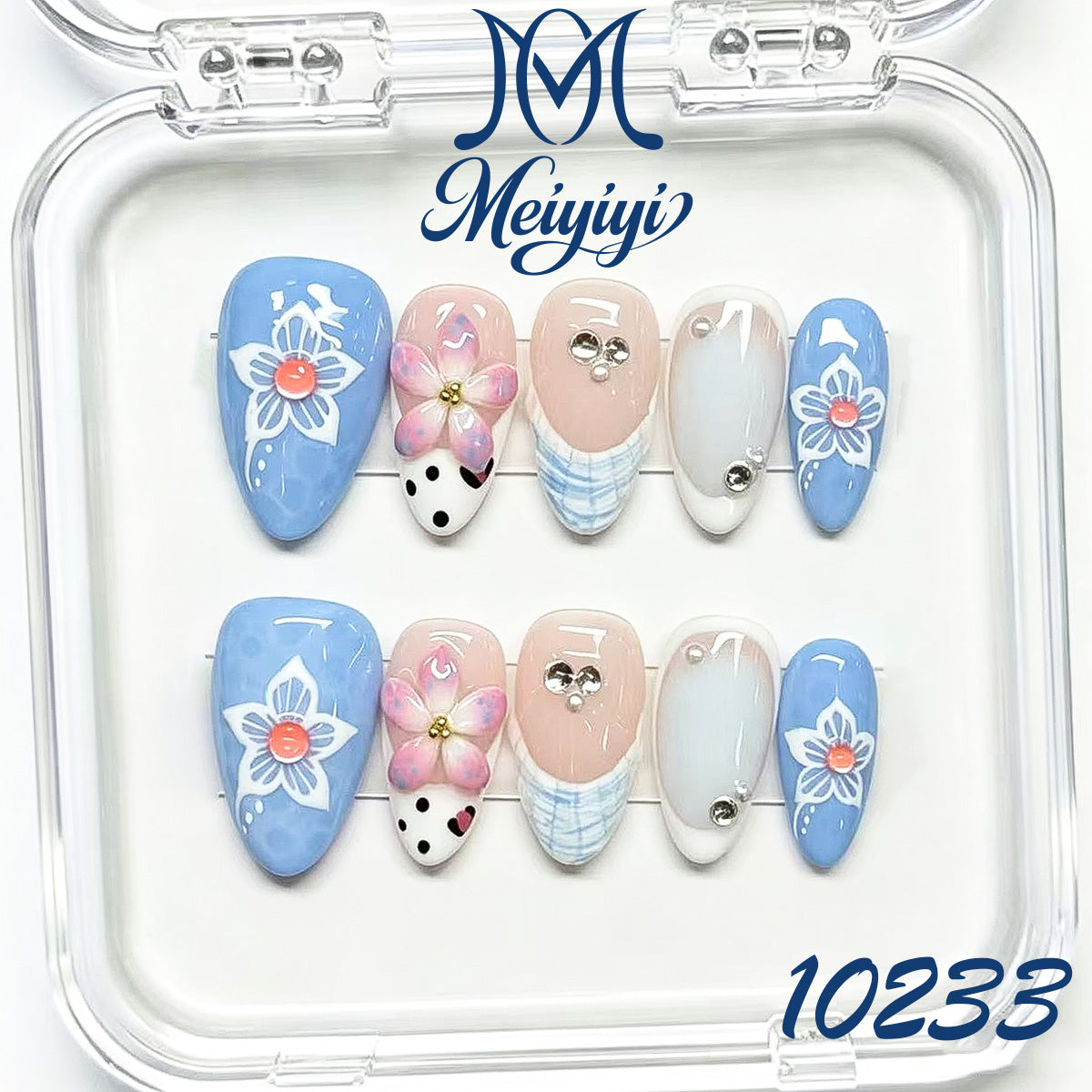 10233-MYY's designer original high-end design customized luxury hand-painted wearable nail art