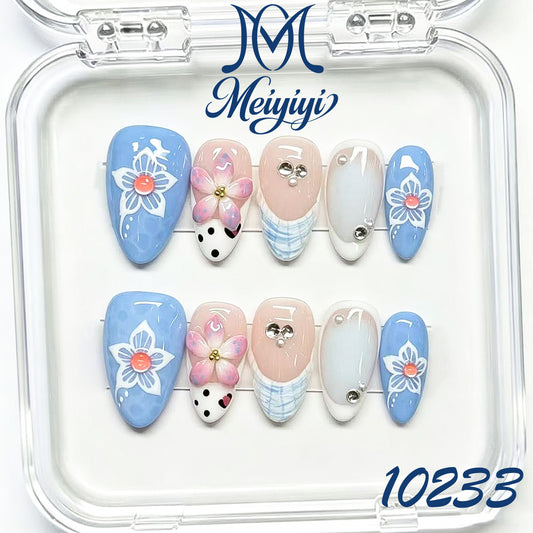 10233-MYY's designer original high-end design customized luxury hand-painted wearable nail art
