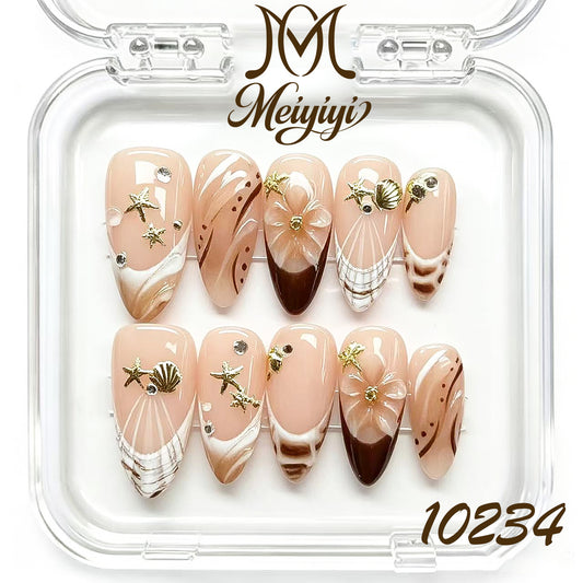 10234-MYY's designer original high-end design customized luxury hand-painted wearable nail art
