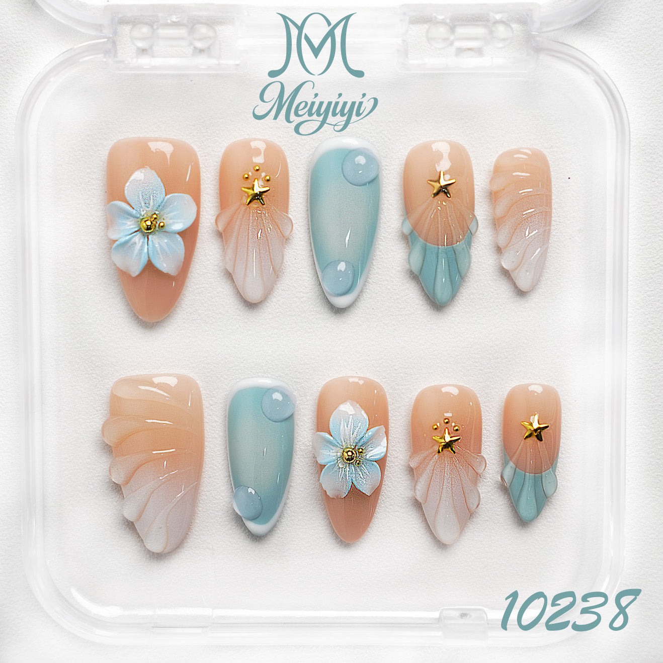 10238-MYY's designer original high-end design customized luxury hand-painted wearable nail art