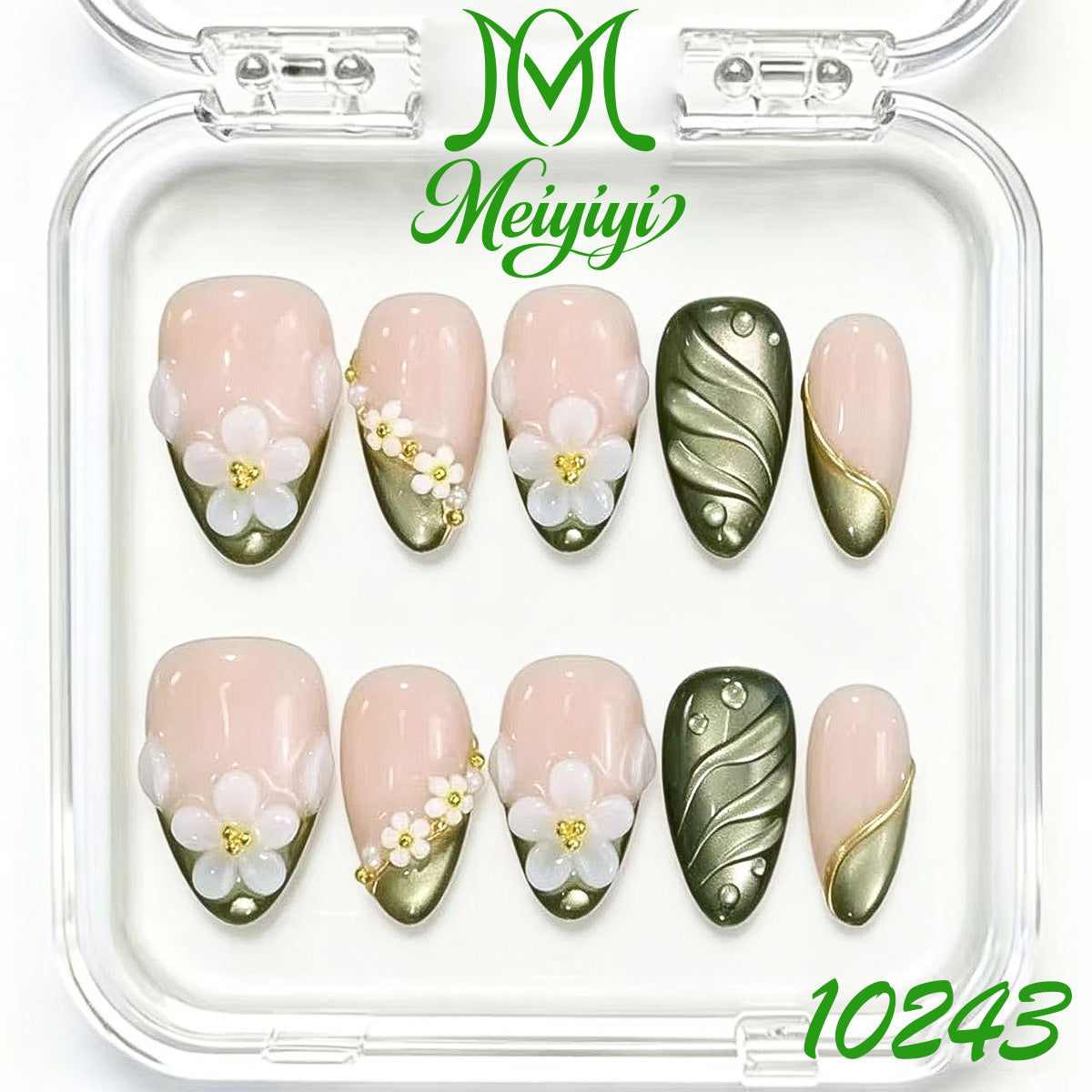 10243-MYY's designer original high-end design customized luxury hand-painted wearable nail art