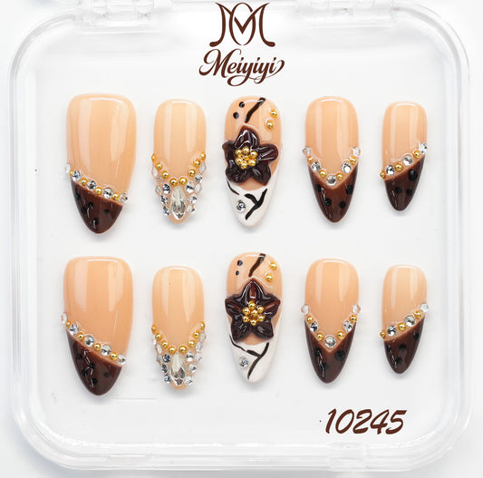 10245-MYY's designer original high-end design customized luxury hand-painted wearable nail art