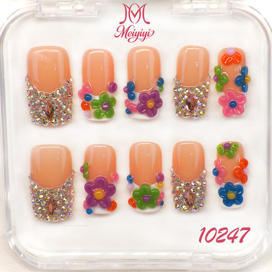 10247-MYY's designer original high-end design customized luxury hand-painted wearable nail art