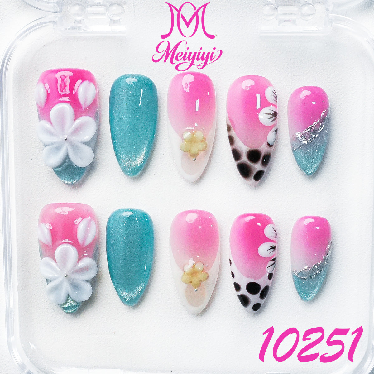 10251-MYY's designer original high-end design customized luxury hand-painted wearable nail art
