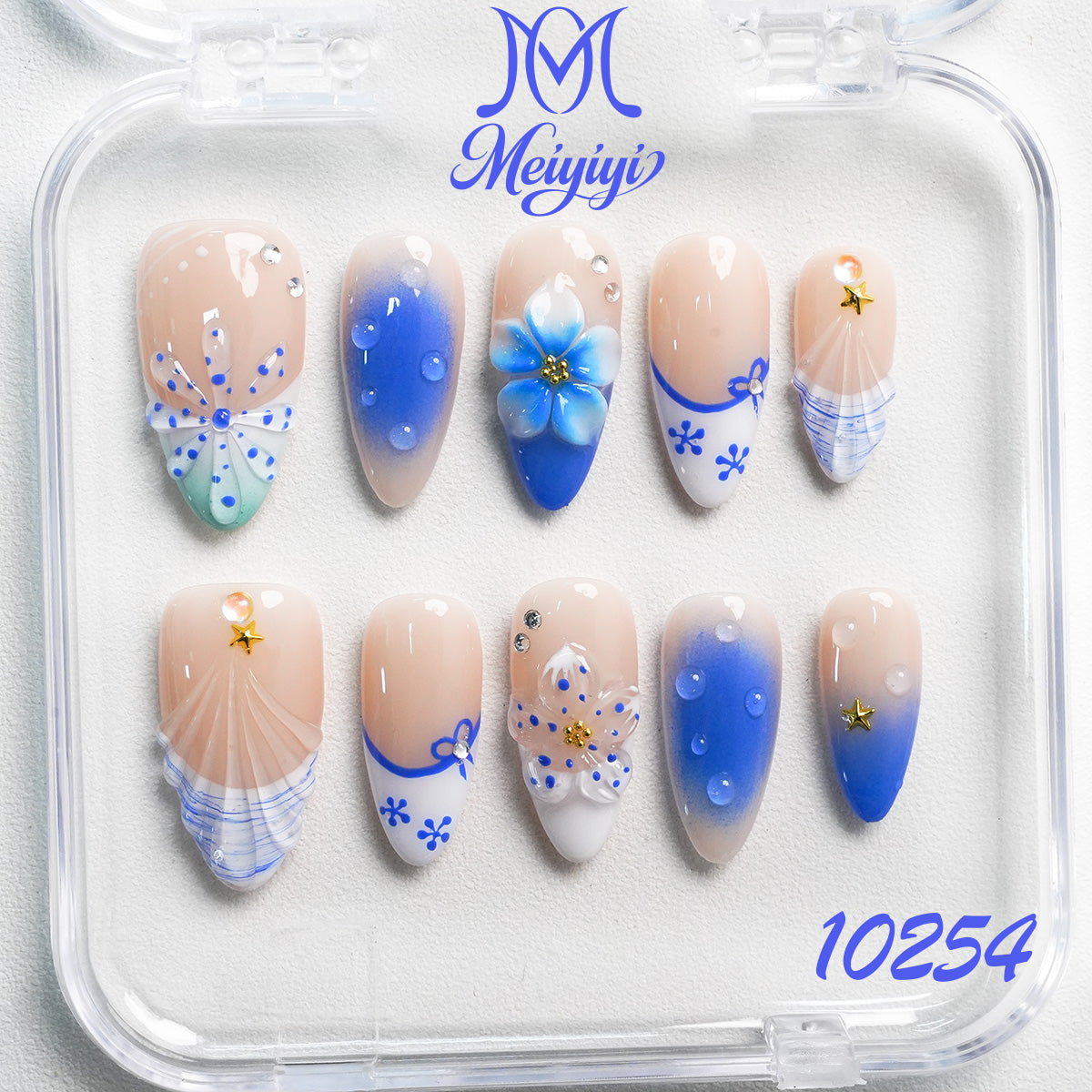 10254-MYY's designer original high-end design customized luxury hand-painted wearable nail art
