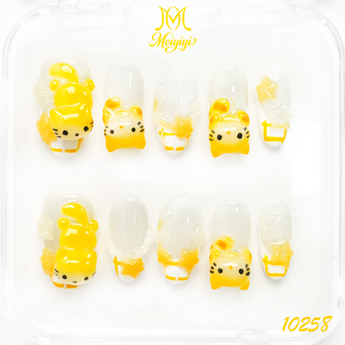 10258-MYY's designer original high-end design customized luxury hand-painted wearable nail art
