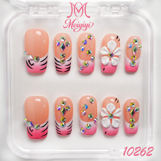 10262-MYY's designer original high-end design customized luxury hand-painted wearable nail art