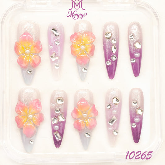10265-MYY's designer original high-end design customized luxury hand-painted wearable nail art