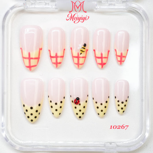 10267-MYY's designer original high-end design customized luxury hand-painted wearable nail art