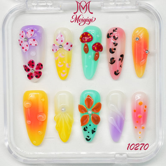 10270-MYY's designer original high-end design customized luxury hand-painted wearable nail art