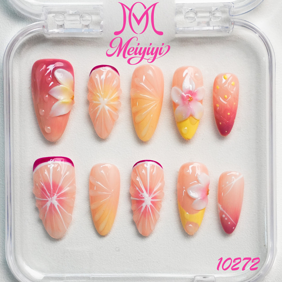 10272-MYY's designer original high-end design customized luxury hand-painted wearable nail art