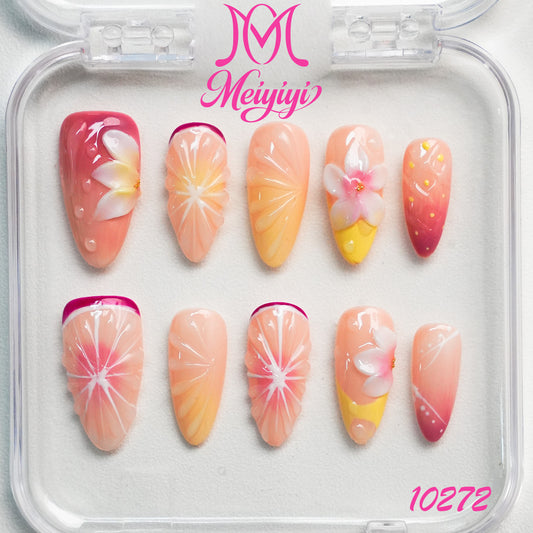 10272-MYY's designer original high-end design customized luxury hand-painted wearable nail art