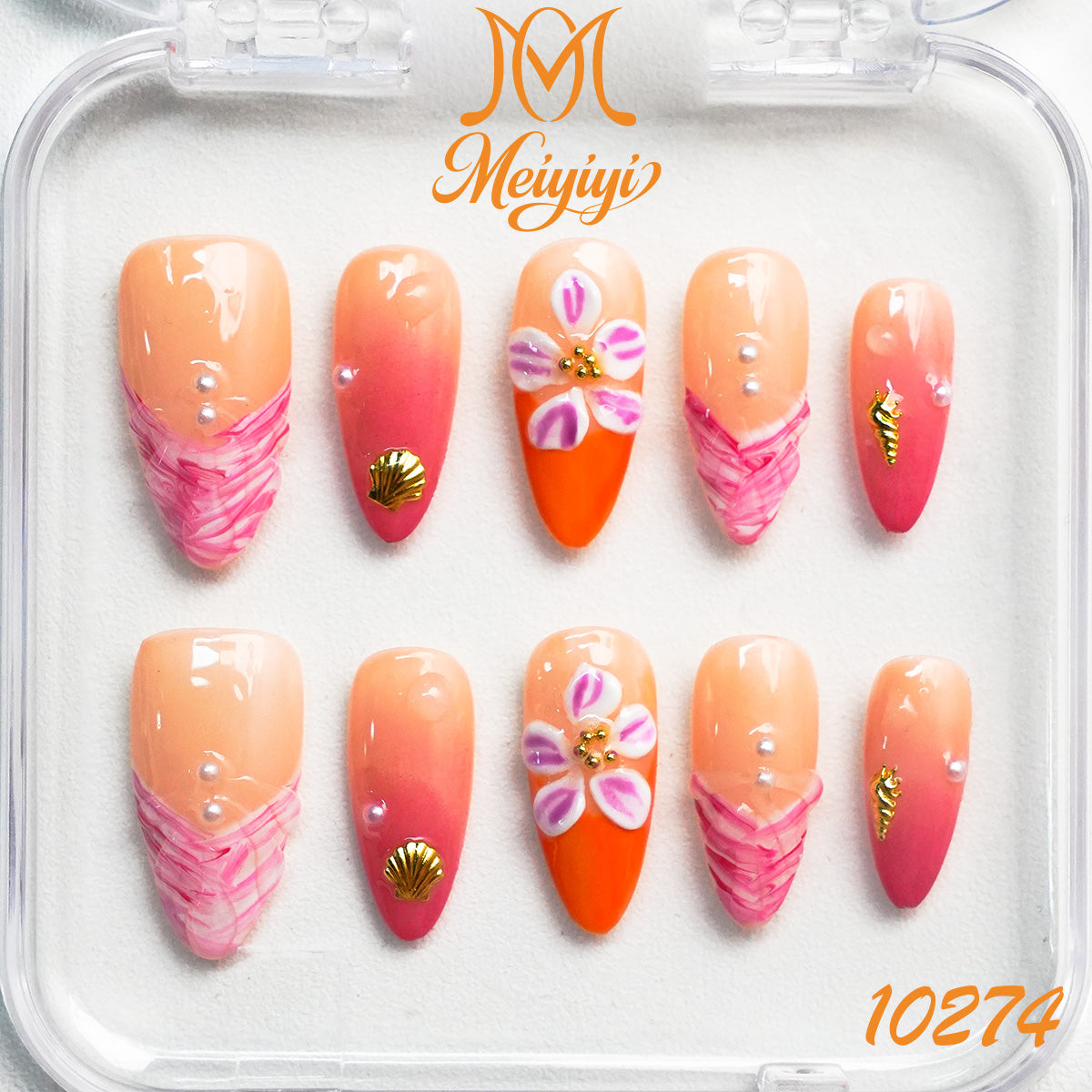 10274-MYY's designer original high-end design customized luxury hand-painted wearable nail art