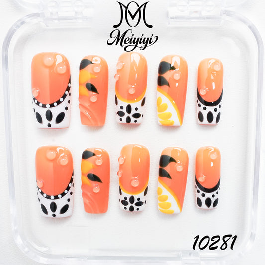 10281-MYY's designer original high-end design customized luxury hand-painted wearable nail art