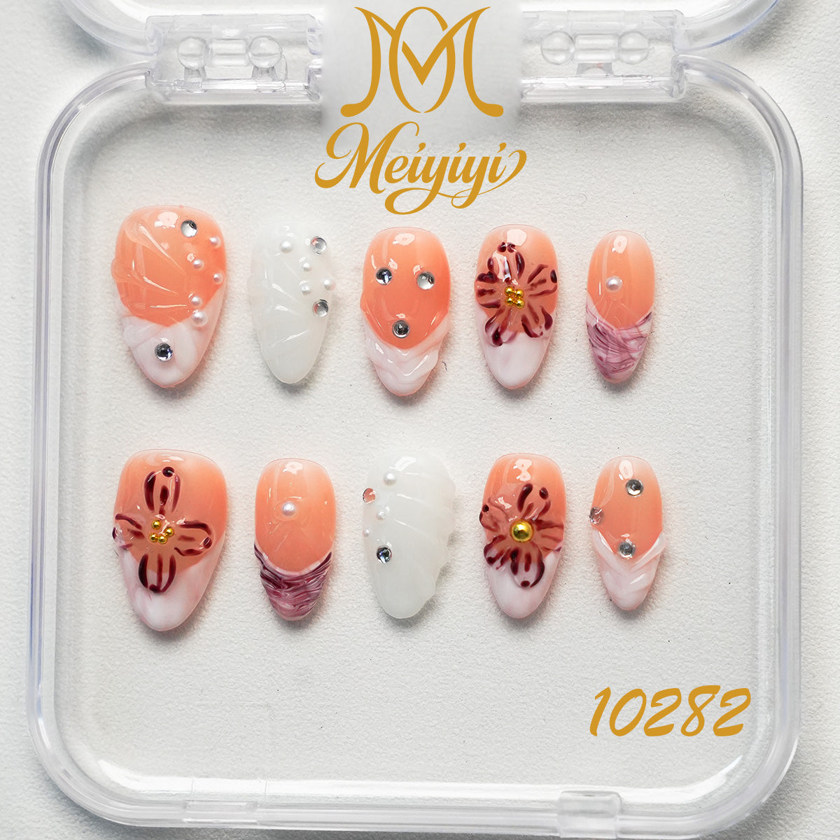 10282-MYY's designer original high-end design customized luxury hand-painted wearable nail art
