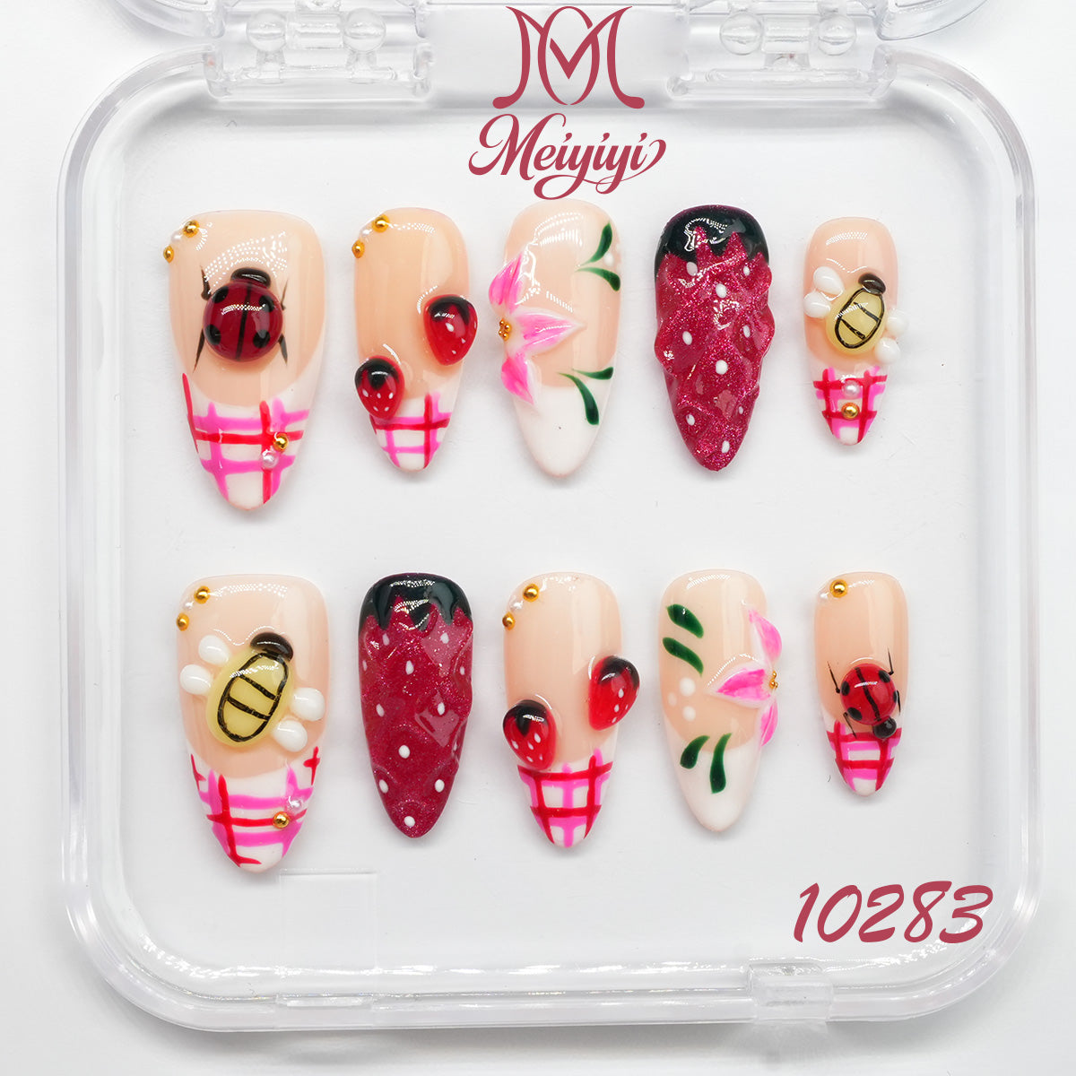 10283-MYY's designer original high-end design customized luxury hand-painted wearable nail art